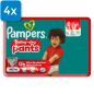 Preview: Vorderseite einer Packung Pampers Baby Dry Pants Größe 6. Oben links ist ein blaues Viereck mit der Aufschrift "4x", welches aussagt, dass vier Packungen in einem Karton enthalten sind.